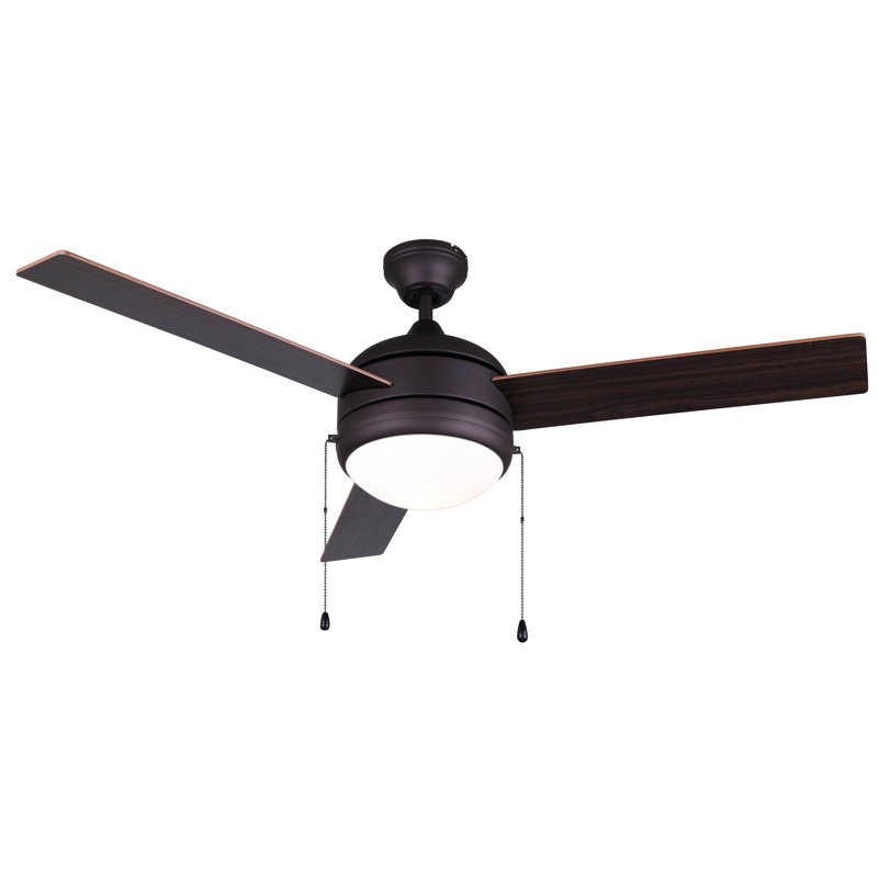 Abbas-Hussein 48'' Ceiling Fan with Light Kit, Oil Rubbed Bronze/Walnut