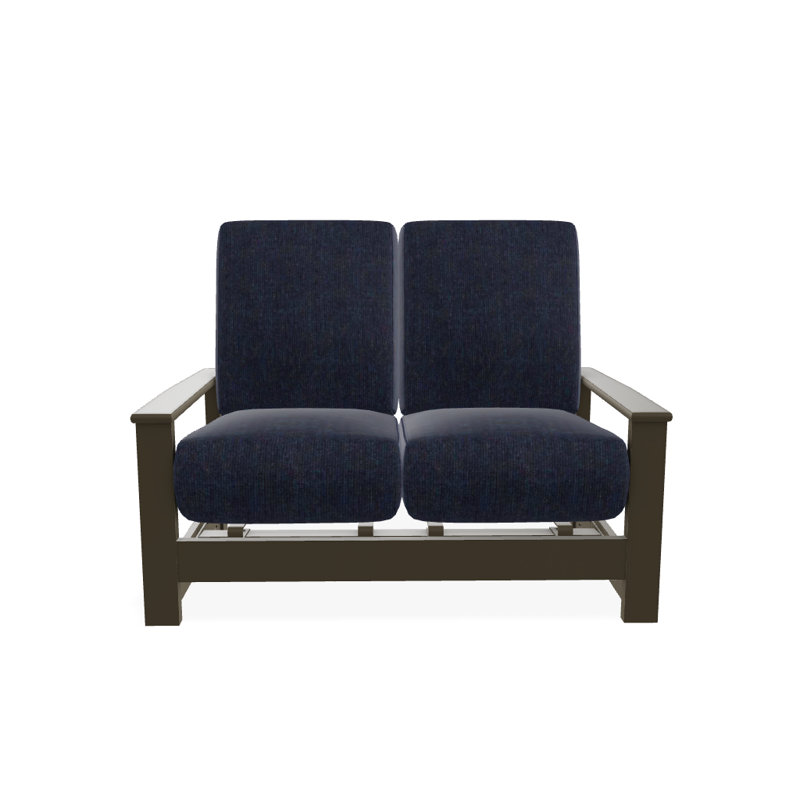 Leeward 56.5'' Wide Loveseat with Cushions, Spectrum Indigo Sunbrella®, Beachwood