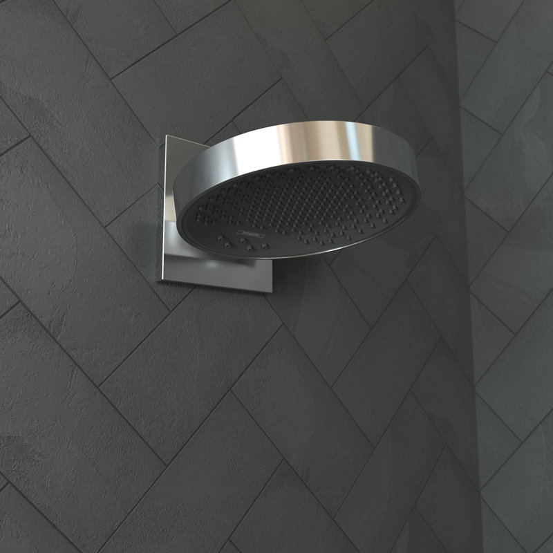 Hansgrohe Rainfinity Shower Head 250 with Wall Connector Trim, Chrome, 2.5 GPM