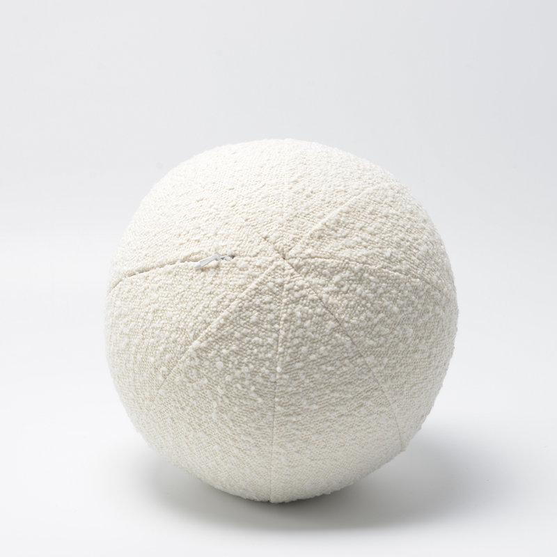 Luxurious Boucle Round Throw Pillow with Textured Design