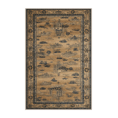 Machine Washable Art Deco Brown Area Rug
