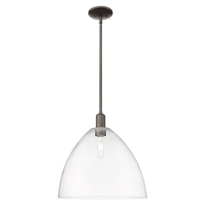 Arcadia - Bristol - 1 Light 16" Stem Hung Mini Pendant - Oil Rubbed Bronze Finish - Clear Shade