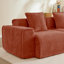Canapé modulaire en U à 3 places avec passepoil à bordure française, sans assemblage requis, canapé 3 places avec coussins décoratifs et 2 repose-pieds mobiles, tissu de velours rouge-93047380-93047386
