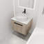 Meuble-lavabo mural de conception moderne avec lavabo en céramique et porte à fermeture en douceur-497221395