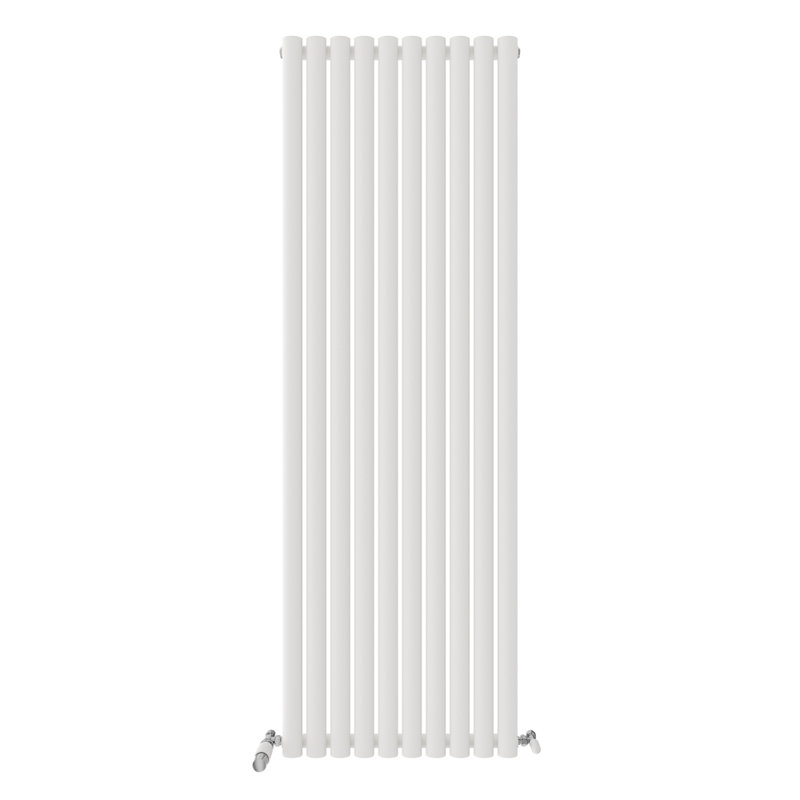 iBathUK Princia Vertical Single Oval Panel Radiator, White, 1800cm H x 600cm W x 55cm D