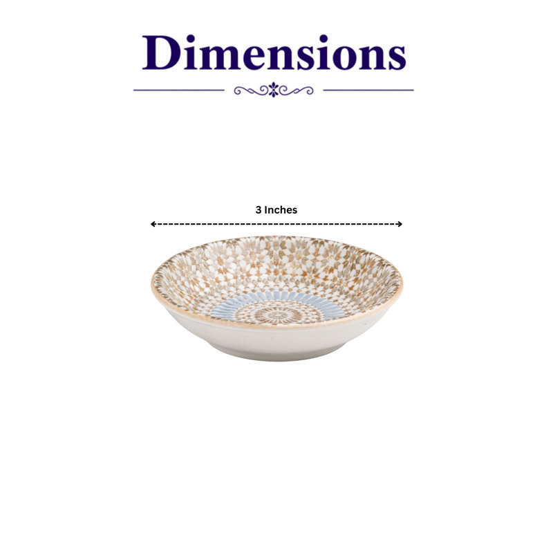 Porcelain Miniature Deep Round Plate, 3x3x0.96"