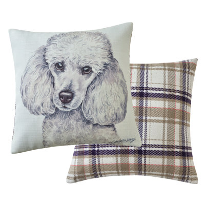 Plaid Beige Square Throw Cushion