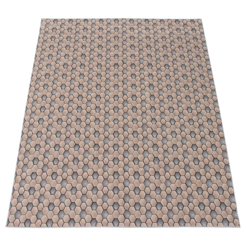 Tapis taupe / gris Badarish, Rectangle 3 pi 11 po x 5 pi 11 po