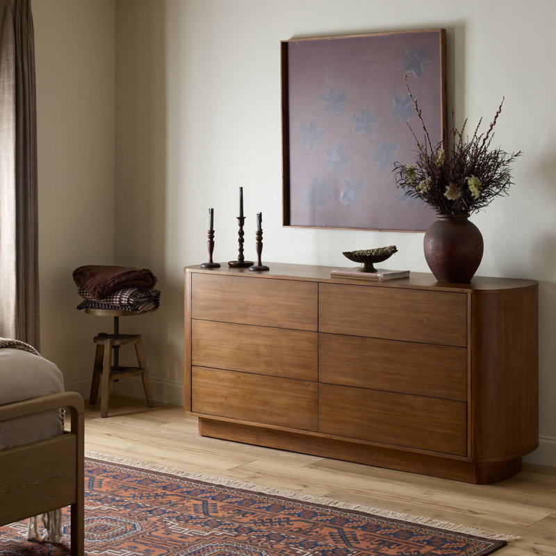 Paden 6 Drawer Dresser-Seasoned Brown Acacia, Seasoned Brown Acacia