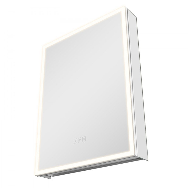 Lighted Medicine Cabinet with Mirror, 24 x 32 in Recessed or Wall Mount, 3 Color Dimmable LED Bathroom Medicine Cabinet with Magnifying Mirror, Adjustable Shelve Storage, Memory Defog Function