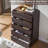 Farmhouse Walnut 5-Drawer Dresser, Rustic Wood Chest of Drawers with Natural Texture, Storage Dresser for Bedroom Living Room-1076232076