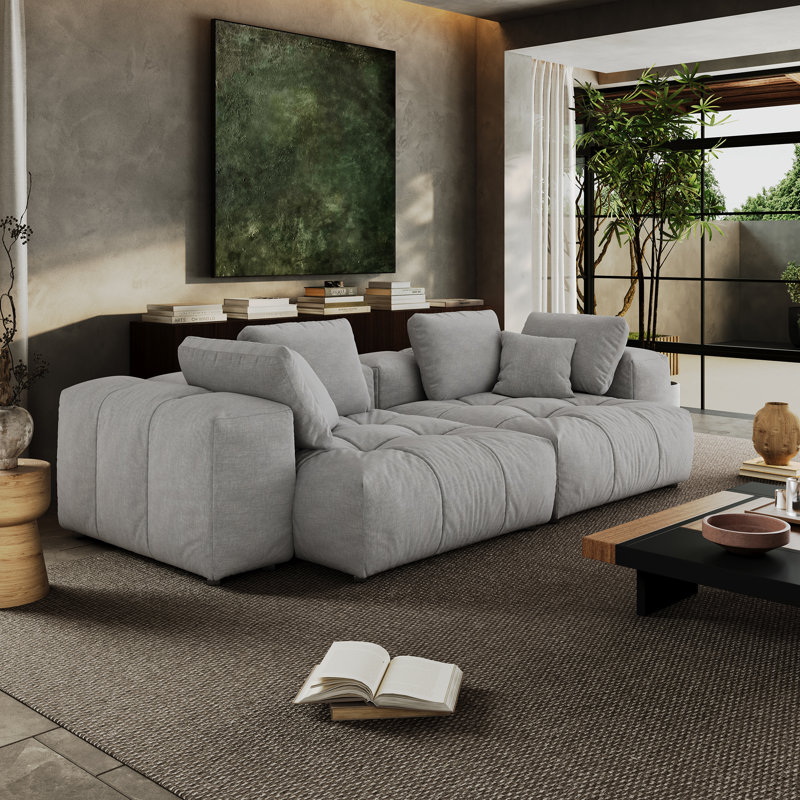 Manistique 108'' Upholstered Sofa, Cloud Sofa Couch Modular Sectional Sofa Modern Sofa for Living Room Bedroom Apartment, 2