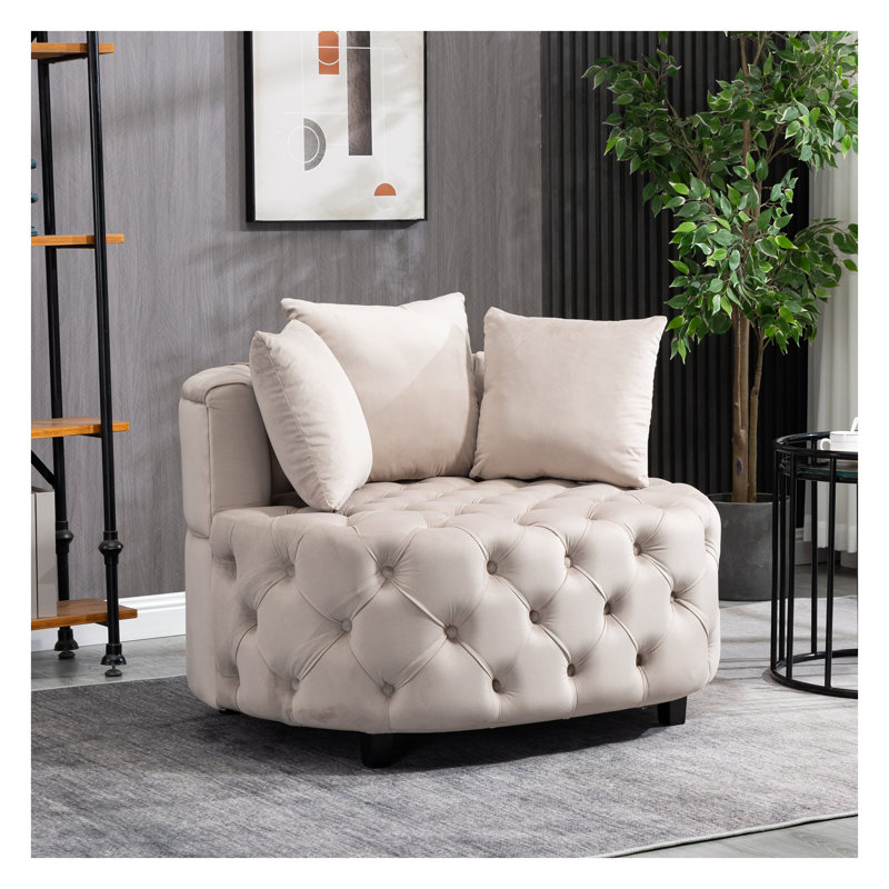 Chaise berçante classique en velours A&A Furniture, Beige