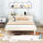 Bed Frame With Built-in USB Port on Shelves Headboard-70137908