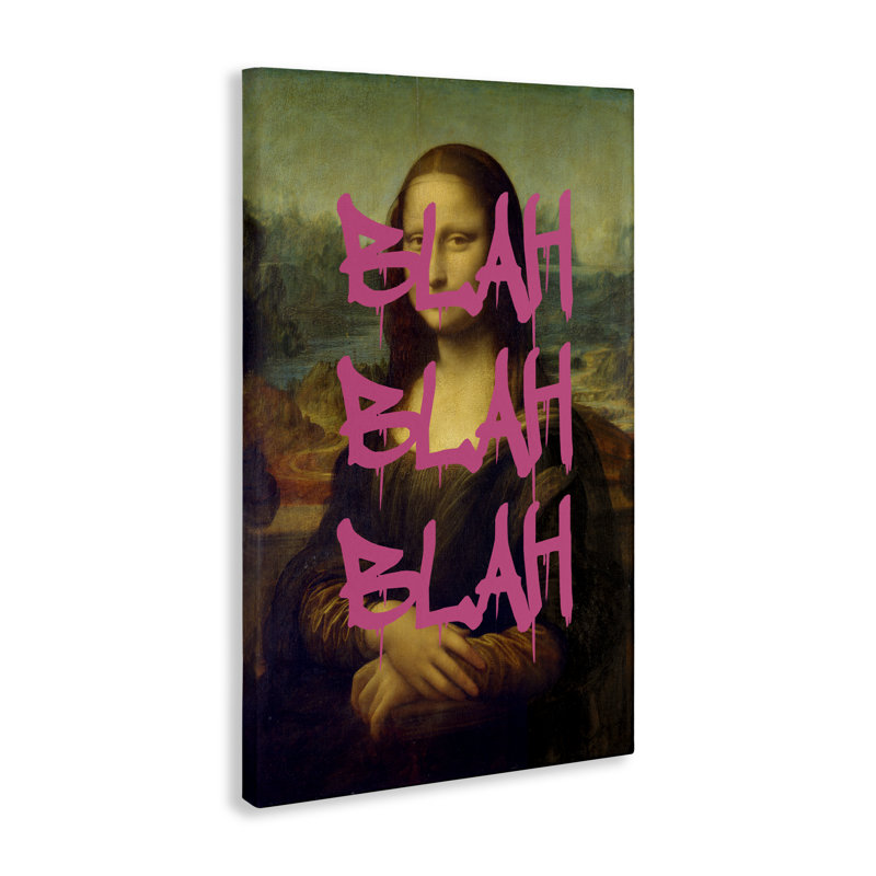 Toile Graffiti sur toile Mona Lisa, design par Masters Redux, H 24 po x l 16 po