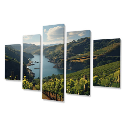 «Lakeside Vineyard Vine», reproduction sur toile - 5 panneaux