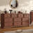 63 Inch Dresser for Bedroom, 10 Drawer Dresser with Large Drawers, Mid Century Modern Wide Wood Chest for Living Room, Hallway, Cherry Wood Color-827766338