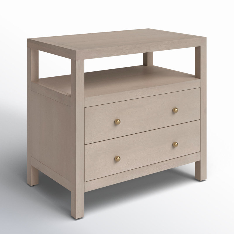 Table de chevet 2 tiroirs 28 po Celine, Taupe antique