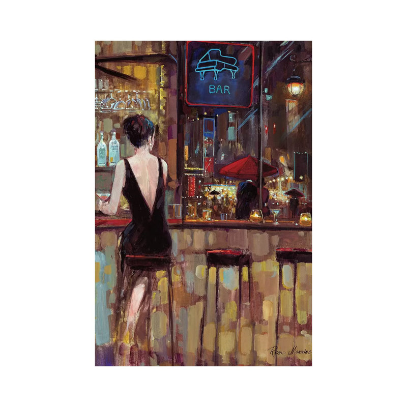 " Piano Bar " by Ruane Manning, Wrapped Canvas, 40" H x 26" W, No Frame