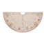Handmade Christmas Tree Skirt in Natural Linen - Pastel Snowflakes - 60"