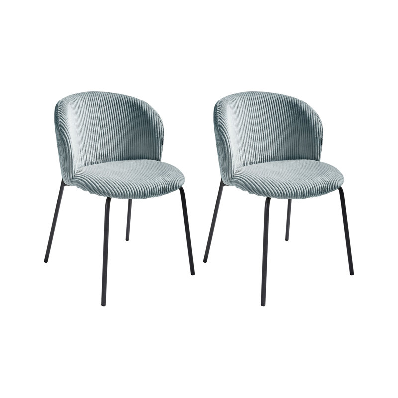 Set of 2 Dining Chairs MILES Corduroy, Green