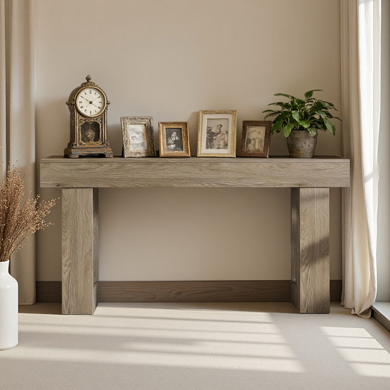 Console en bois, table d'appoint, table de salon rectangulaire derrière le canapé, Gris