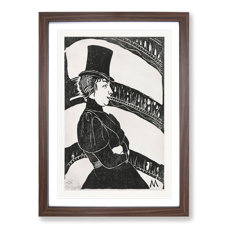 Lady in the Box by Samuel De Mesquita - Framed Print, 36cm H x 27cm W x 2cm D, Walnut Framed