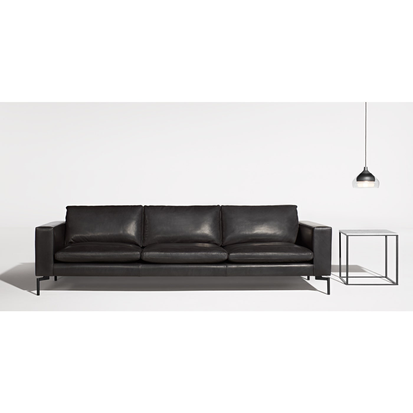 Minimalista End Table, Marble, Black