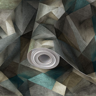 Papier peint à peler et coller avec papier peint à motif géométrique en miroir élégant adhésif décoratif et amovible 24 po x 118 po (60 x 300 cm)