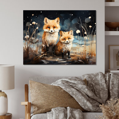 Printemps, renard mignon «S Gaze I», art mural en métal avec un renard