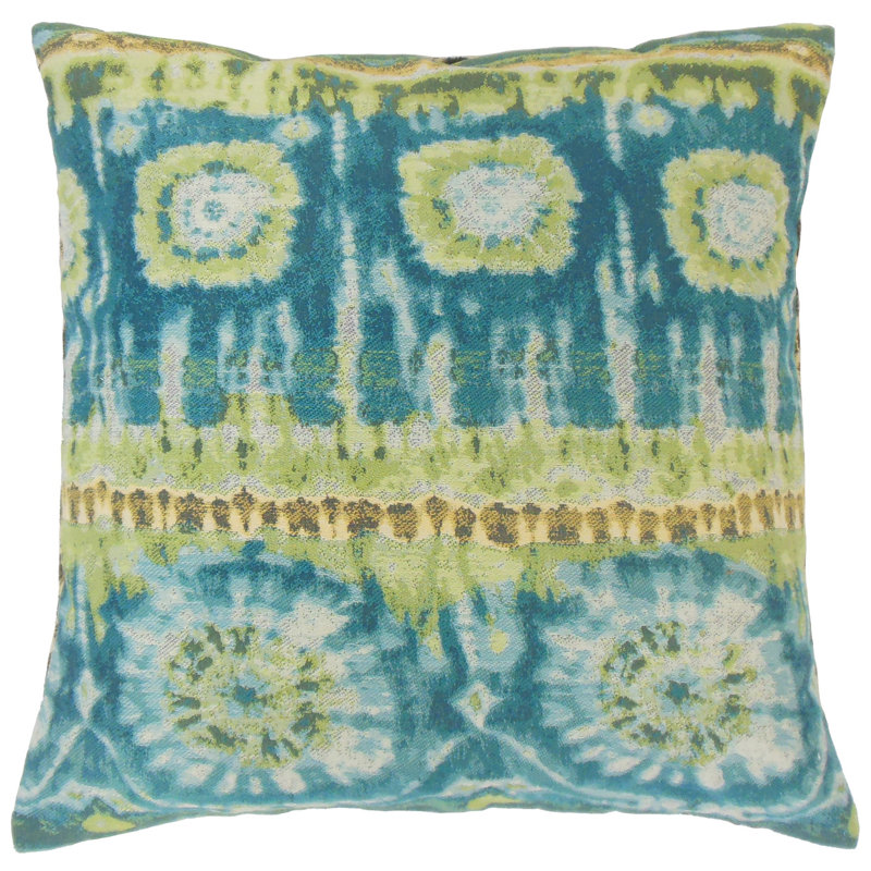 Xantara Ikat Reversible Throw Pillow, Lagoon