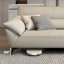 Canapé modulaire beige en cuir véritable-109305644-109305645