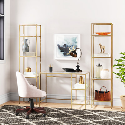 Eiffe 3 Piece Writing Desk Office Set with Bookcase