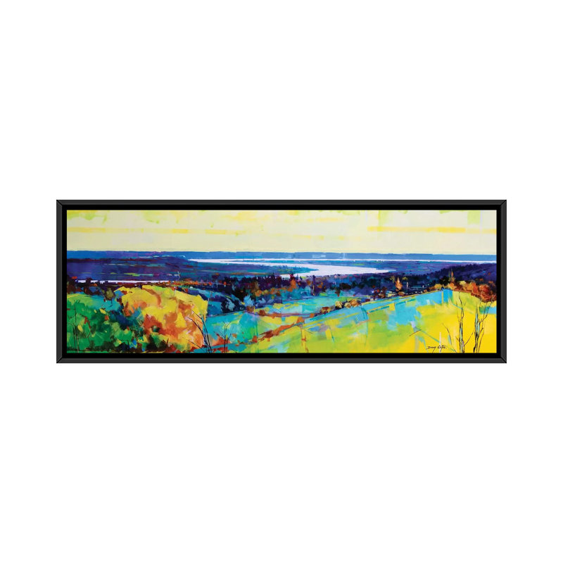 Sabrina II by Doug Eaton - Panoramic Painting on Canvas, 30.48 cm H x 91.44 cm W, Black Framed