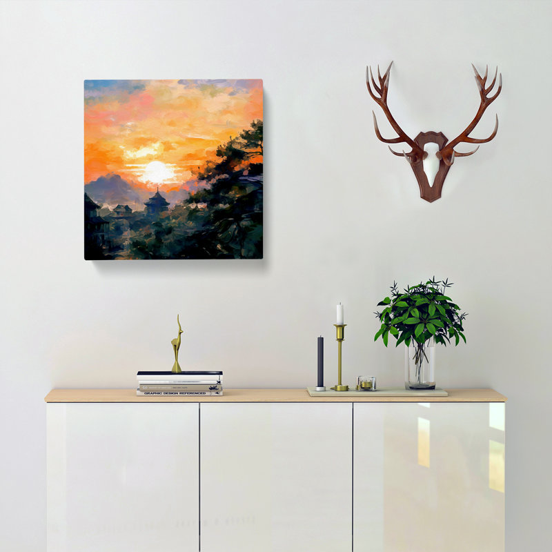Japanese Sunset Impressionism No.1 - Wrapped Canvas