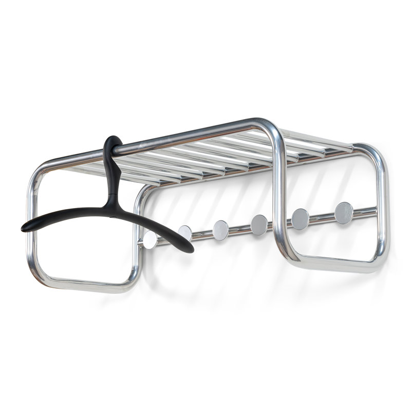 Retro Steel Wall 5 - Hook Coat Rack, Chrome