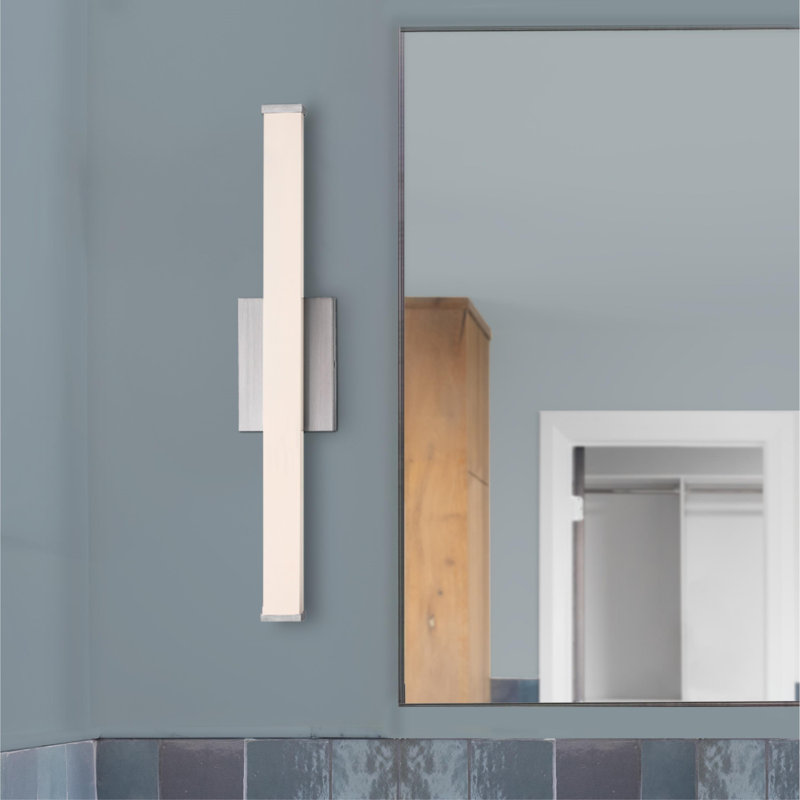 15 Watt LED Indoor Vanity Lighting, Color Temperature Selection, Brushed Nickel, Frosted Acrylic