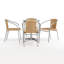 Ensemble de table ronde intérieure / extérieure en aluminium 23,5 po avec 4 chaises en rotin Haverhill-122612527