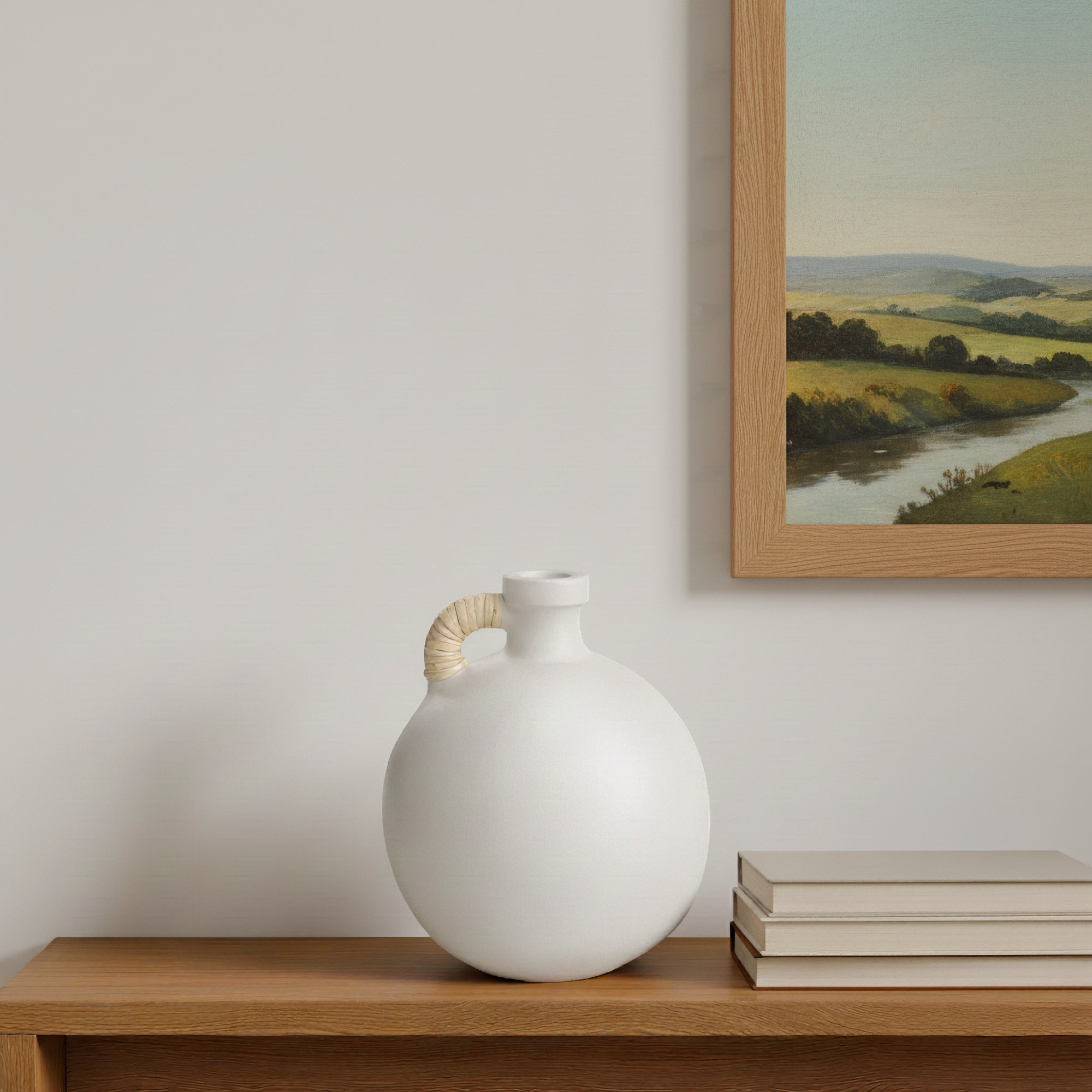 Winslet Terracotta Table Vase, 10.95" H x 9.35" W x 9.35" D, White