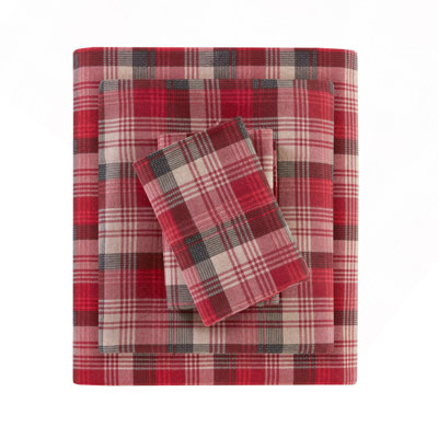 Soft Flannel Twin Sheet Set With Plaid Design, Cozy And Comfortable For Year-Round Use
