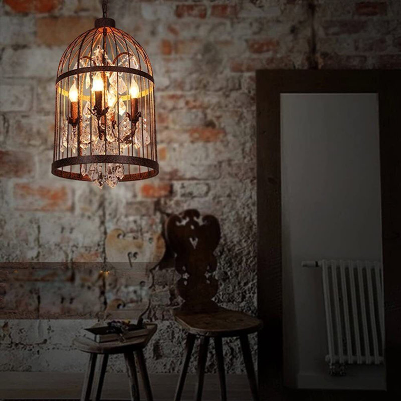 4 - Light Dimmable Lantern Geometric Chandelier