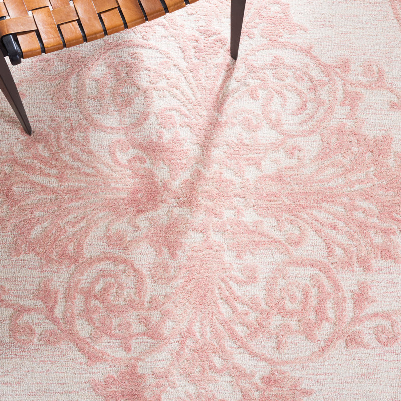 Alexia-Leigh Oriental Hand-Tufted Pink/Ivory Area Rug, Runner 2'3" x 9'