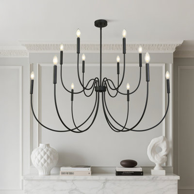 Otho 12-Light Dimmable Oversize 47" Width Chandelier
