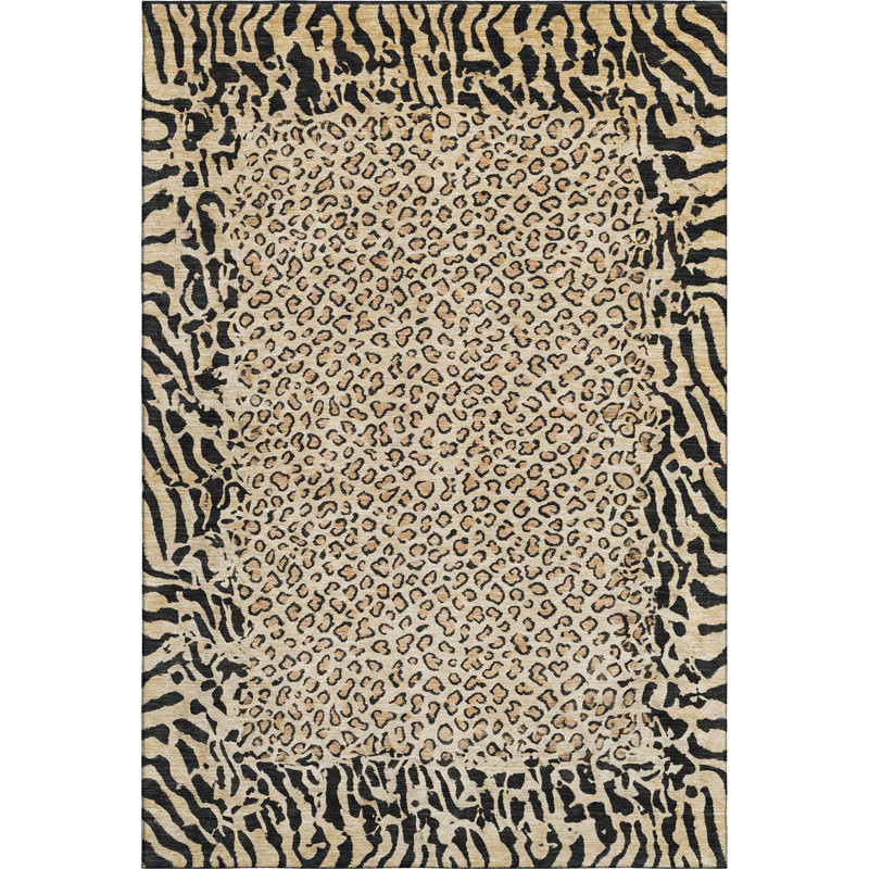 Premium Machine Washable Alvey AMF1230 Animal Skin Rug, Rectangle 8' x 10'