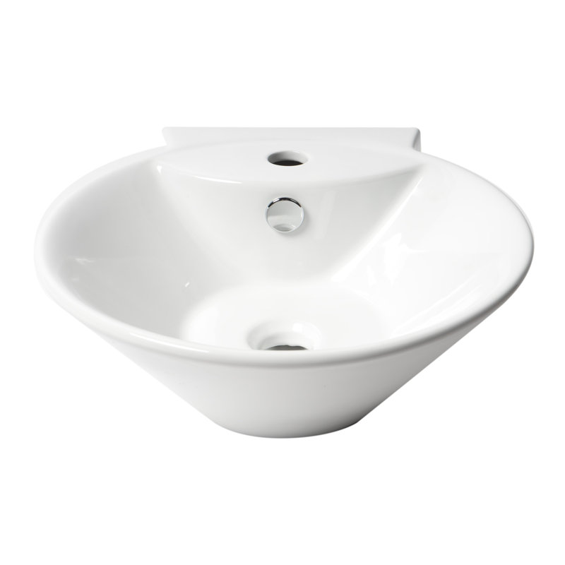 Alfi Brand 16.88'' White Ceramic Oval Bathroom Sink with Overflow