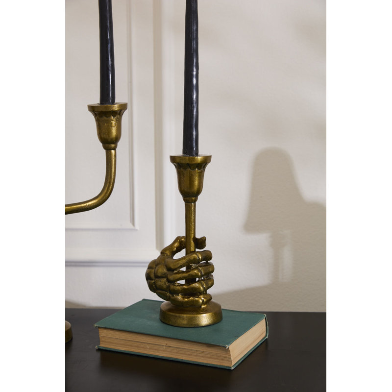 Skeleton Candleholder 4.25"x 0.5"x 9.25"