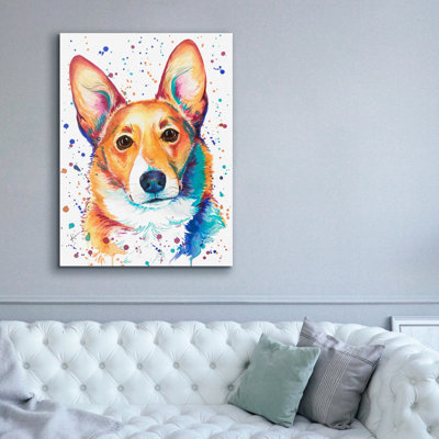 Art mural sur toile Winston Porter «Rainbow Dogs Corgi» par Lindsay Kivi