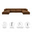 Canapé modulaire rembourré en cuir vegan 6 pièces Auren-107144011