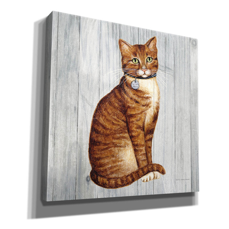 Art mural sur toile Winston Porter «Country Kitty 4 On Wood» par David Carter Brown, H 37 po x l 37 po x P 1,5 po