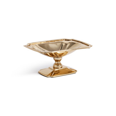 Hardin Polished Stainless Steel Footed Serving Dish